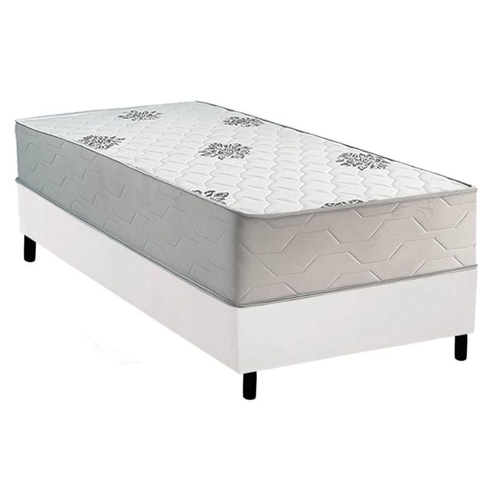 Cama Box Solteiro + Colchão Ortopédico Inovaflex Comfort