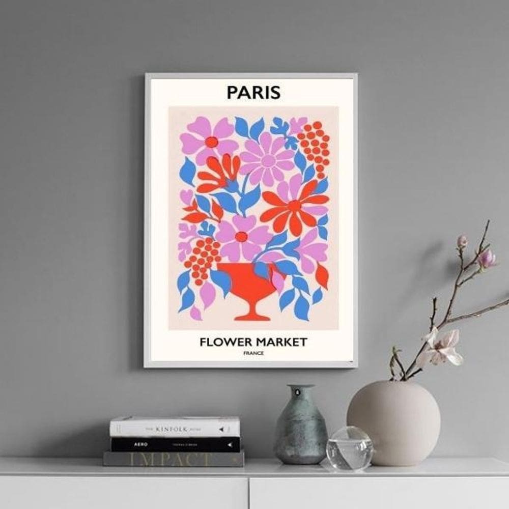 Quadro Poster Flower Market - Paris 24X18Cm