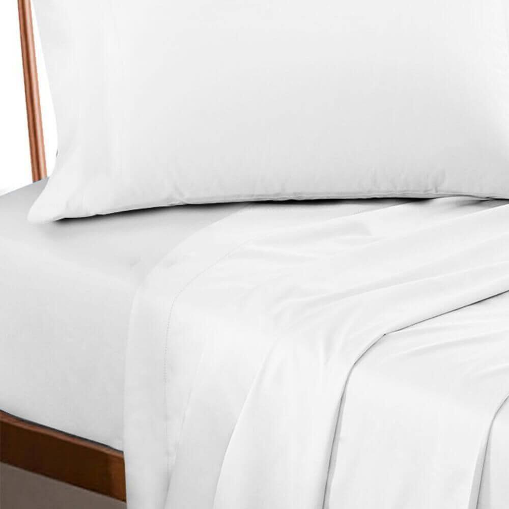 Lençol King Elástico 200 Fios Premium Branco