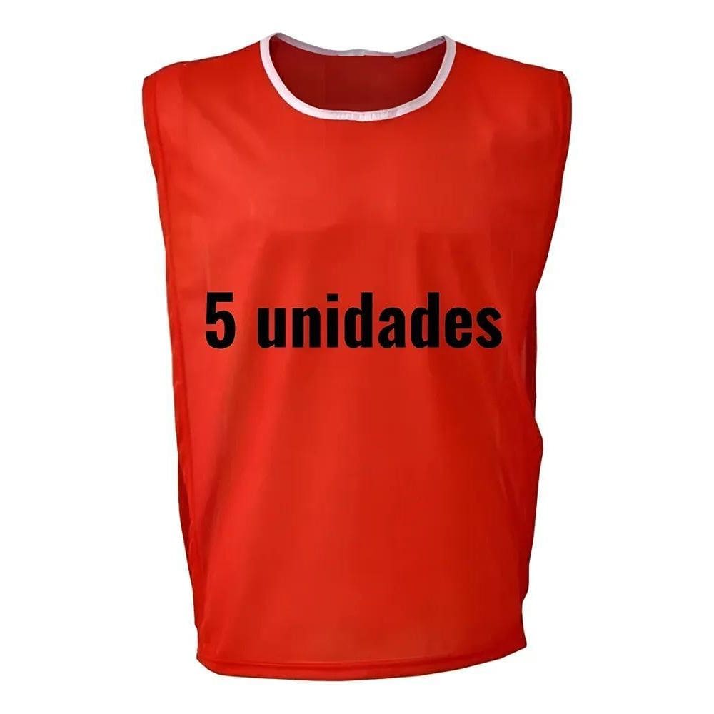 Kit 5 Colete Futebol Esportivo Treino Vermelho/Pp Infantil