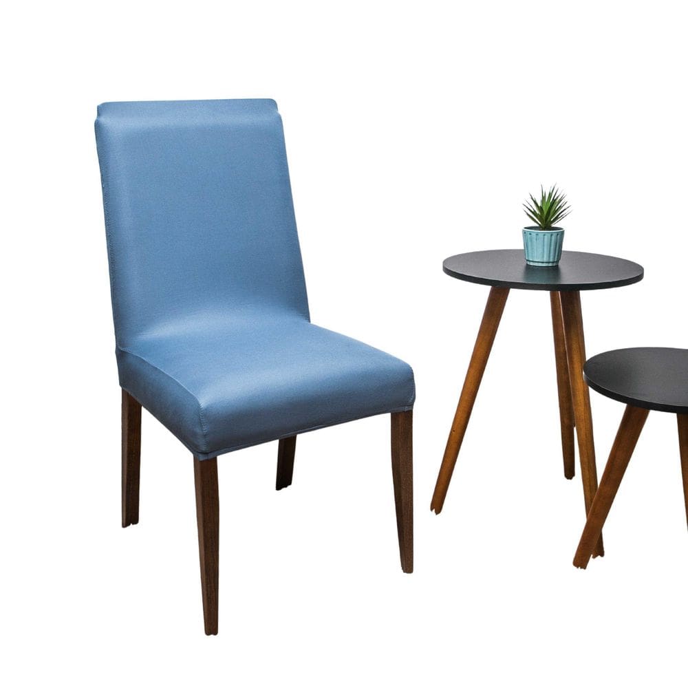 Capa Cadeira Tecido Importado Mais Resistente Azul Celeste