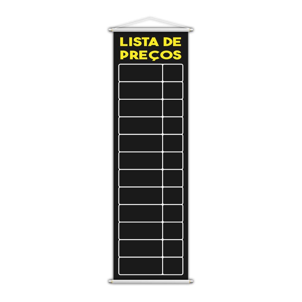 Banner Lista De Preços Tabela Vendas Serviço Lona 100X30Cm