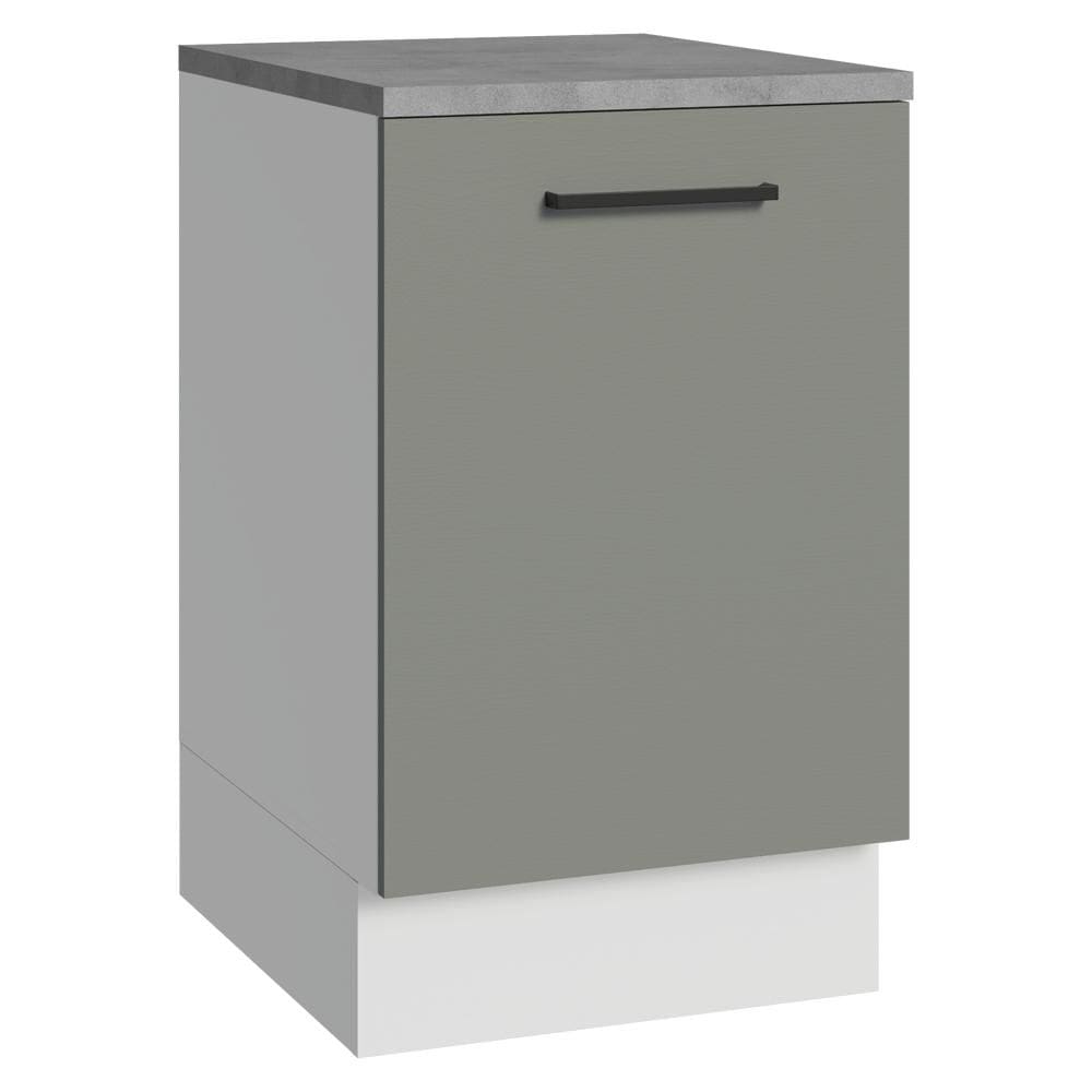 Balcão de Cozinha 50cm 1 Porta Branco/Cinza Agata Madesa