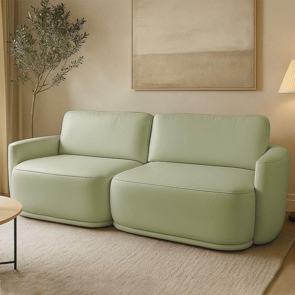 Sofá 2 Lugares Orgânico 234cm Modulado Para Sala Brumma Bouclê K01 - D`rossi Cor Verde