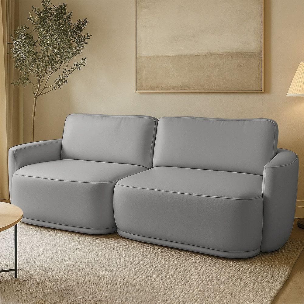 Sofá 2 Lugares Orgânico 234cm Modulado Para Sala Brumma Bouclê K01 - D`rossi Cor Cinza