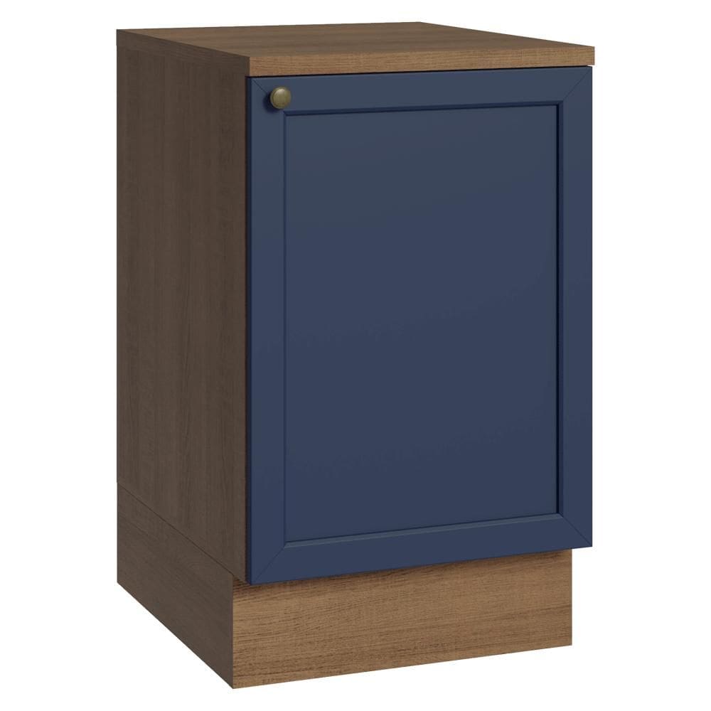 Balcão de Cozinha 50cm 1 Porta Rustic/Azul Vik Madesa