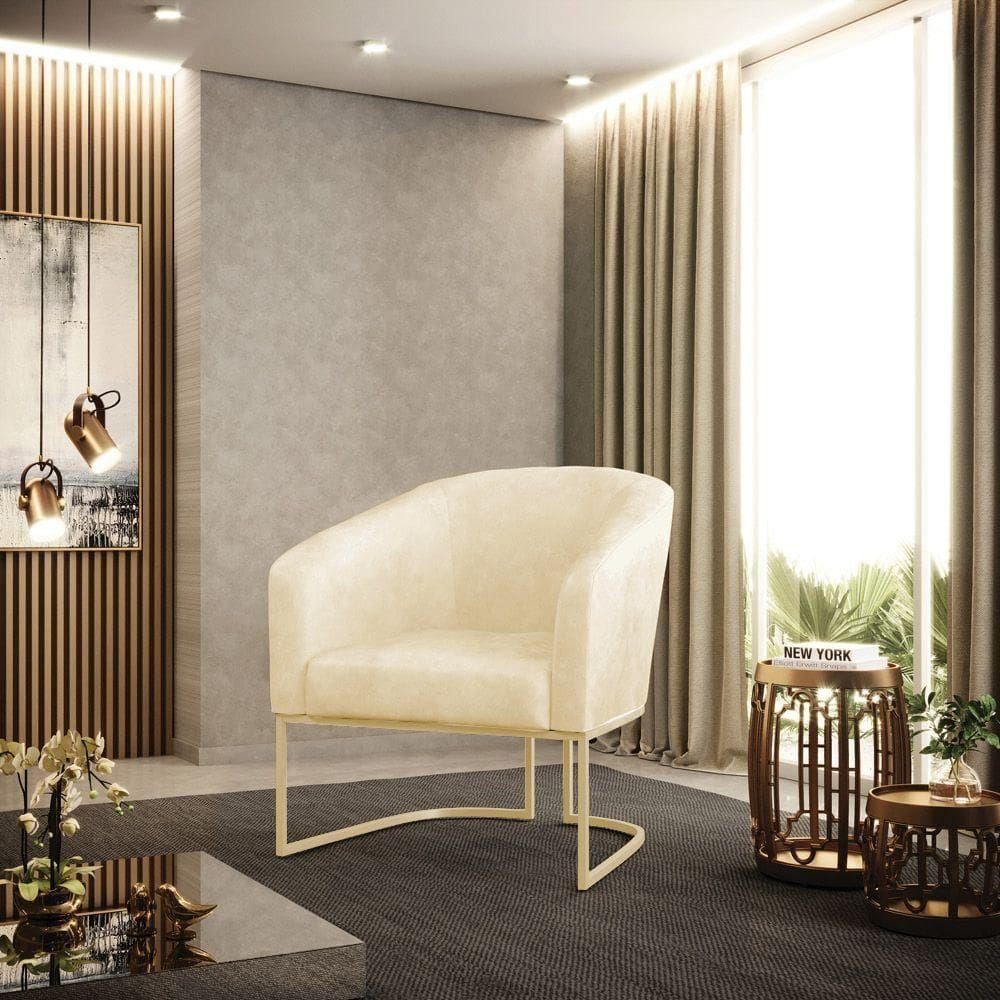 MP - Poltrona Sala Decorativa Stella Base Ind