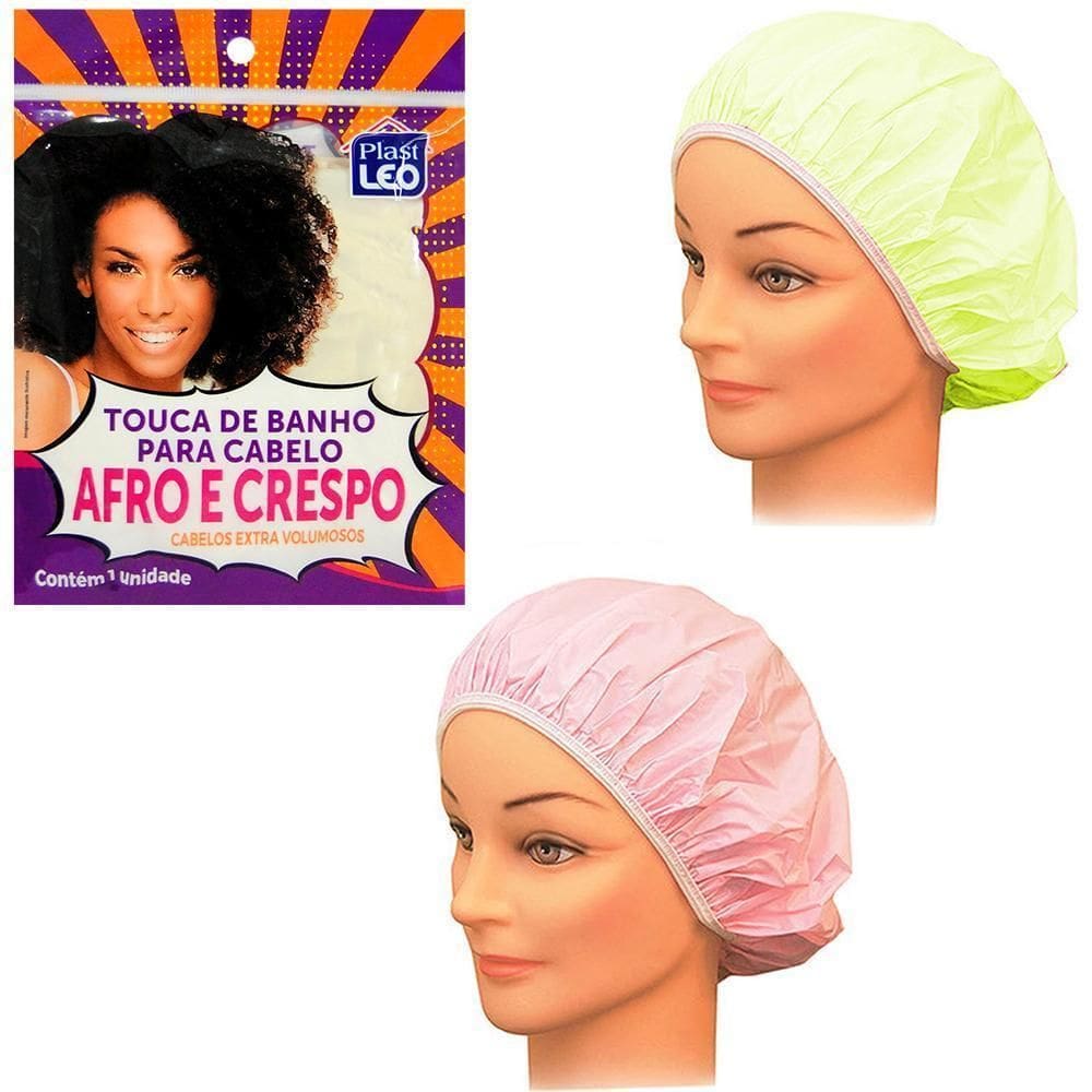 Touca Banho Cabelo Afro Crespo Extra Volumosos Vinil 29Cm