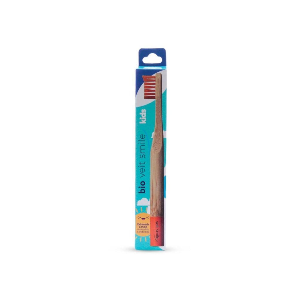 Escova De Dente Bambu Infantil Veitsmile Laranja
