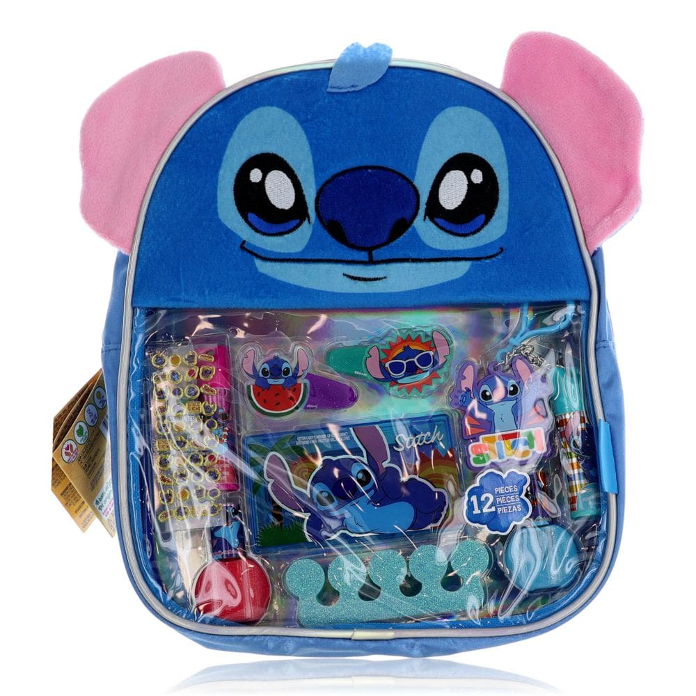 Conjunto de cosméticos Disney Stitch 12 peças com bolsa para crianças