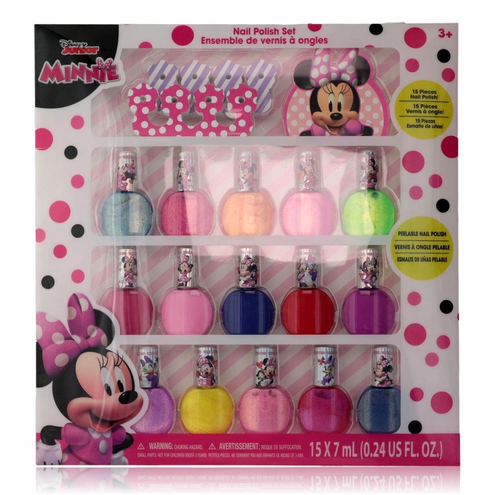 Conjunto de esmaltes Disney Minnie Mouse 15 peças para crianças
