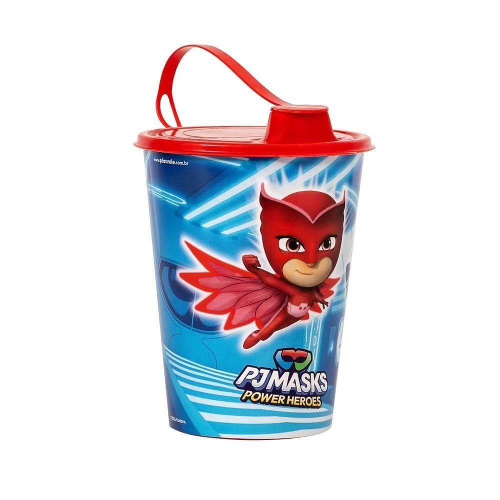 Copo Com Tampa 320ml Pj Masks Decorado Pj Masks