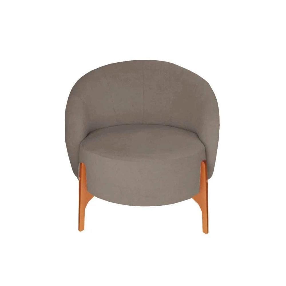 Poltrona Decorativa Luxo Ariela Bouclê Ds Home Bouclê Marrom