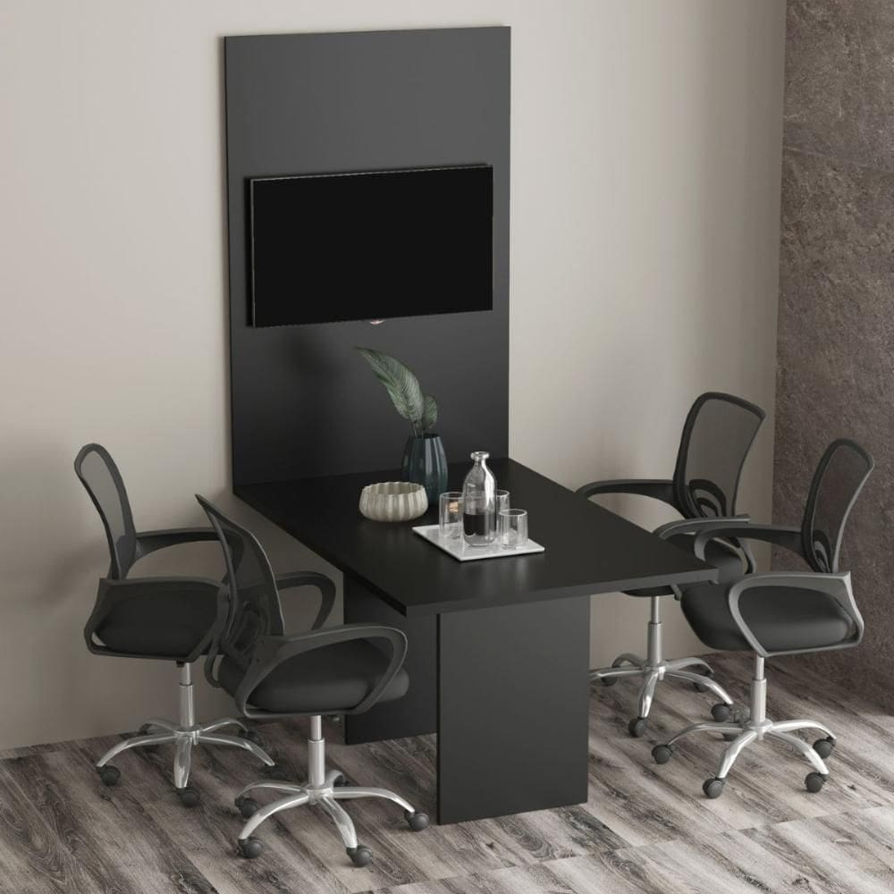 Conjunto Mesa de Escritório Reunião 136cm com Painel para TV Multimóveis CR25338