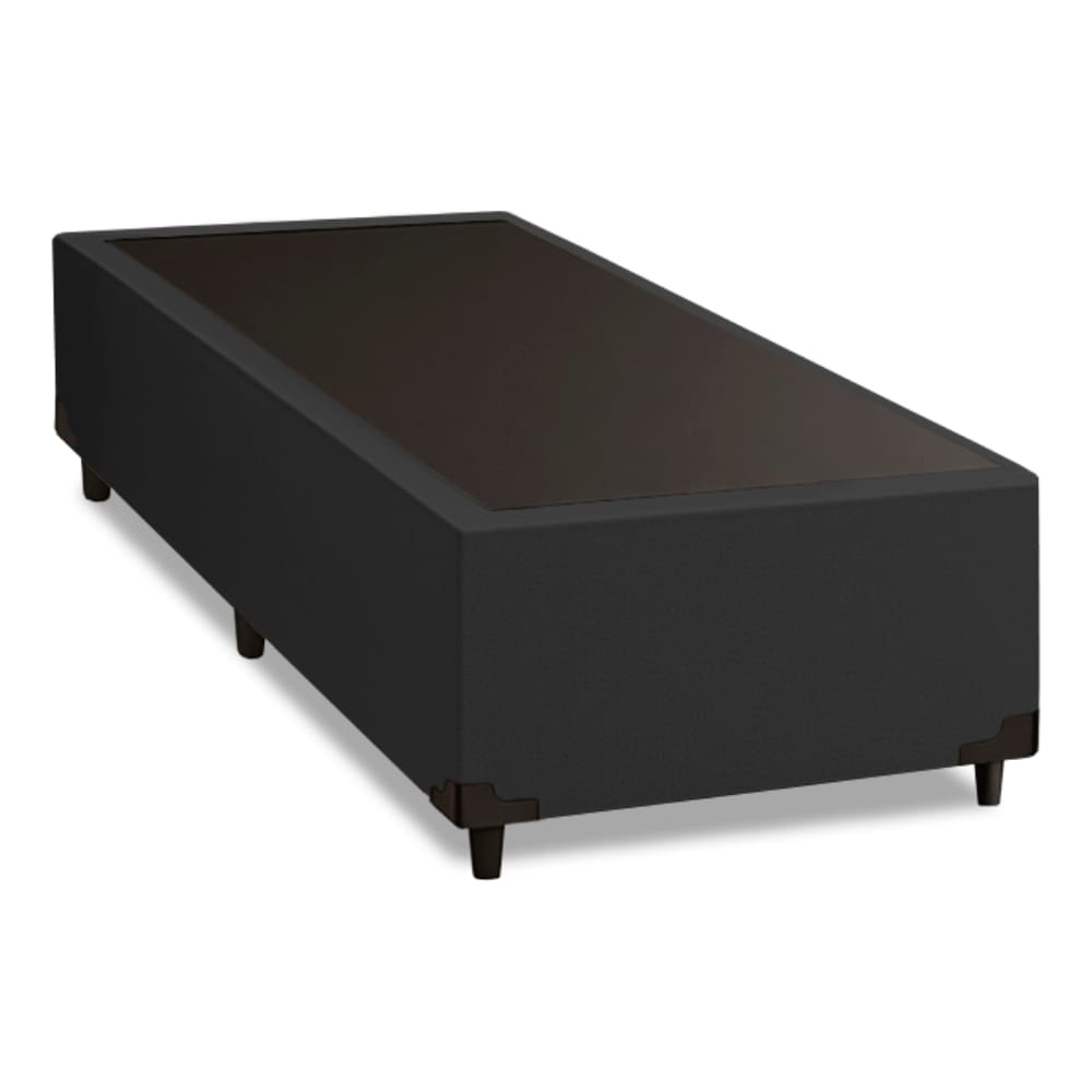 Cama Box Solteiro 0,88m E 38cm De Altura Suede Prince Preto