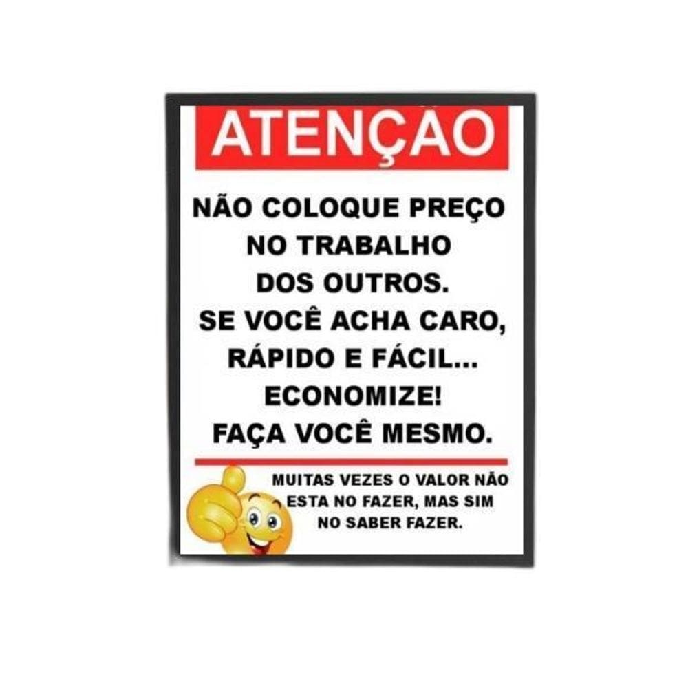 Quadro Aviso Para Clientes Sem Noção 24X18Cm - Com Vidro