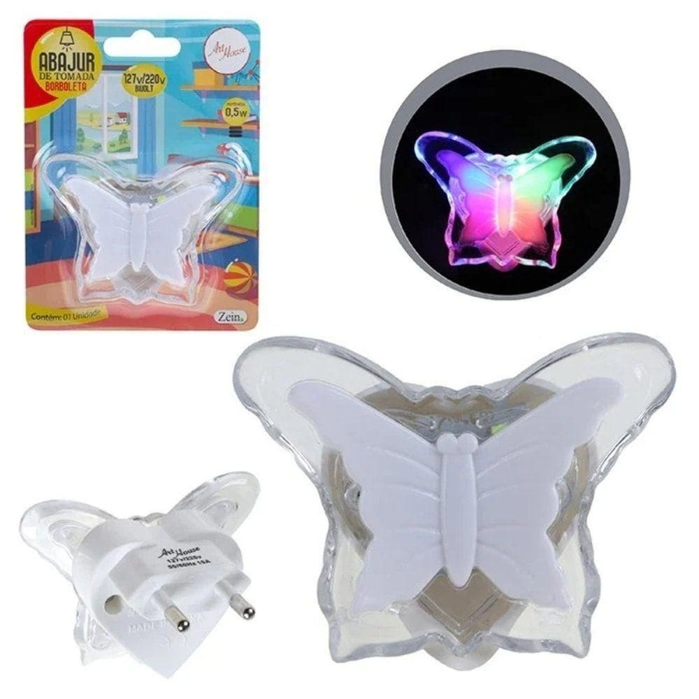 Mini Abajur De Tomada Infantil Borboleta Led - Art House
