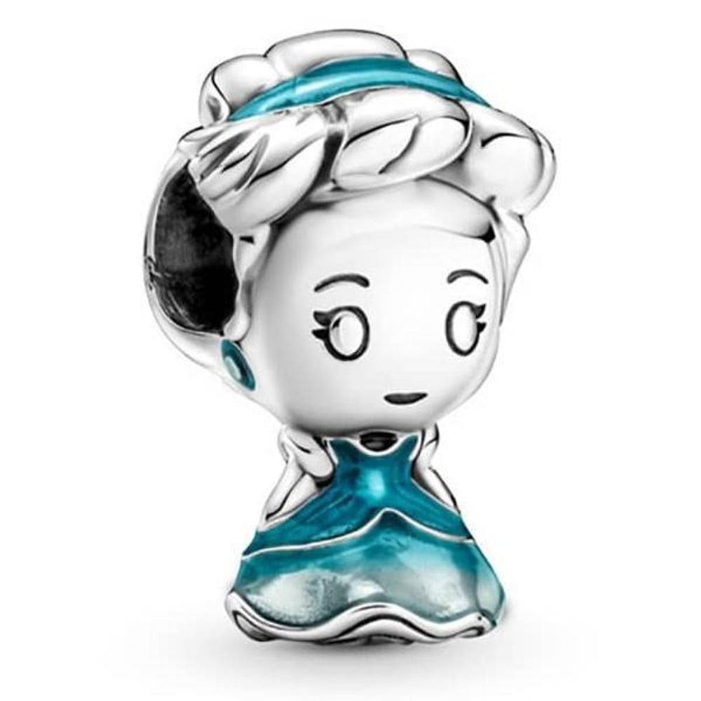 Berloque Prata 925 Esmalte Azul - Compatível com Pulseiras