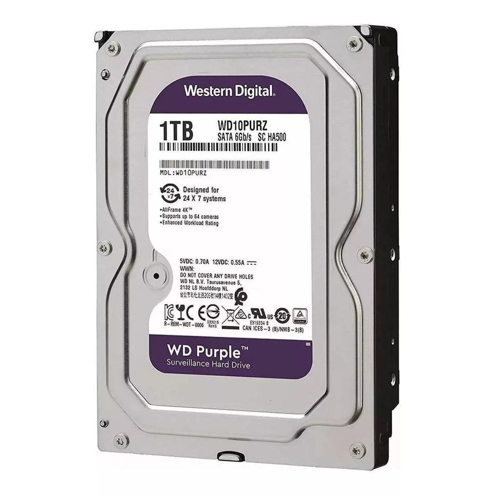 Disco Rígido Interno Western Digital Wd Purple Wd10Purz 1Tb