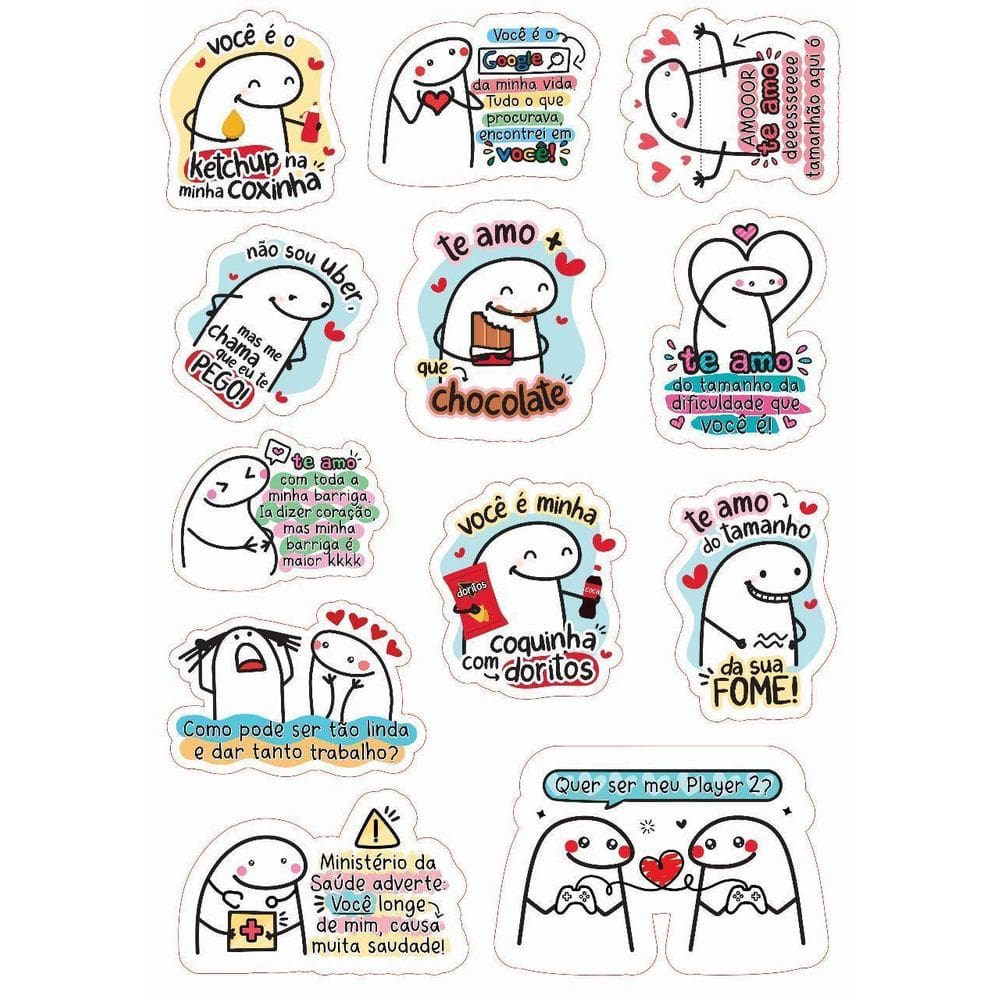 Adesivos Stickers Flork Meme Decorativos 3 Cartelas