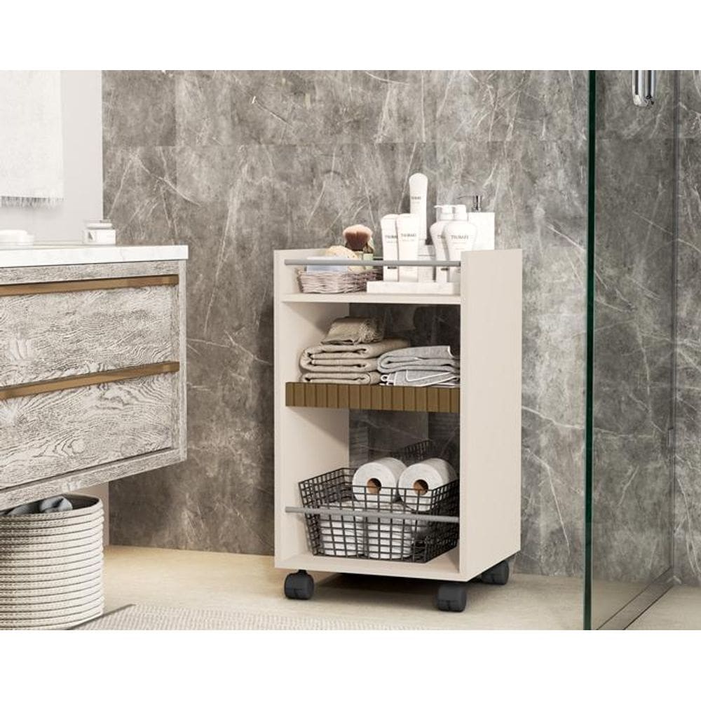 Prateleira Armário Banheiro Multiuso Organizador Rodizio