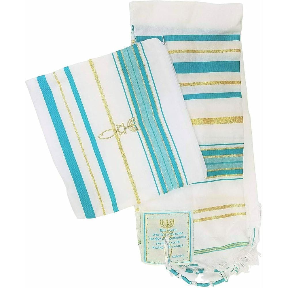Talit Messiânico Verde 55 X 180 Cm - De Israel