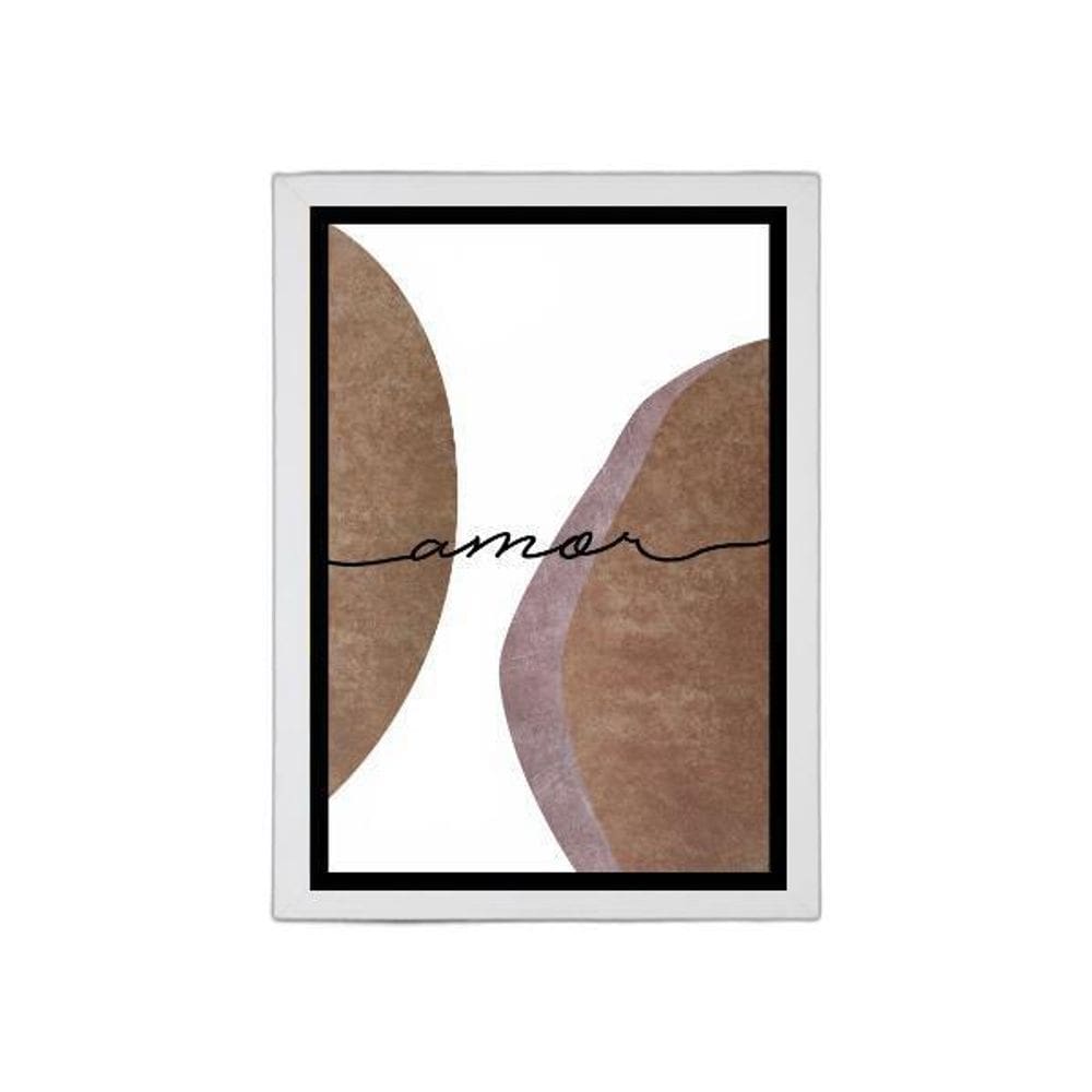 Quadro Decorativo Amor Abstrato Marrom 45X34Cm