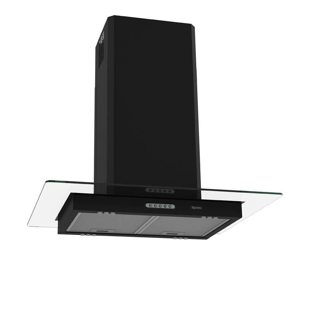 Coifa Terim Ilha Teto Vidro Reto Black 75 cm Preto 220V