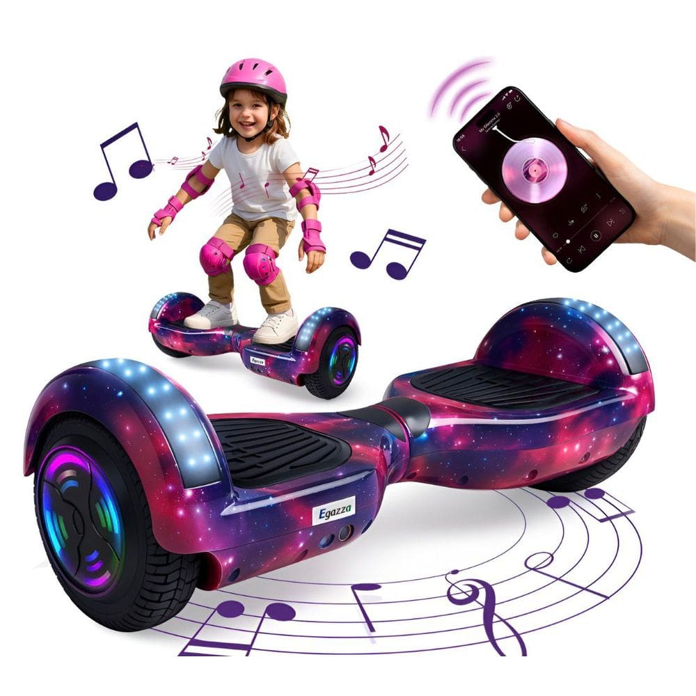 Hoverboard Skate Elétrico 6.5 Roxo Rosa   Led Bluetooth