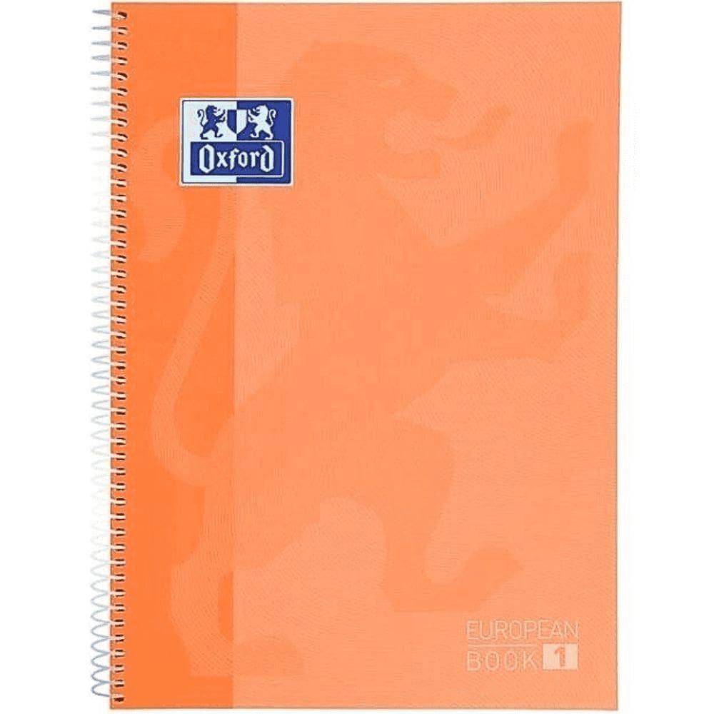 Caderno Universitário European Book Espiral Capa Dura 1 Matéria Oxford Pessego