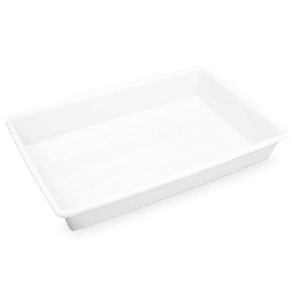 Bandeja De Plastico Retangular Branca 17l Plasvale - 60x40x9cm (cxlxa) Branco