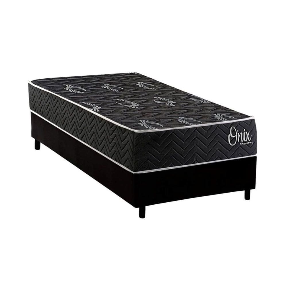 Cama Box NOVO + Colchão Espuma Kappesberg D28 Anatômico Onix + Base CRC Corano Black