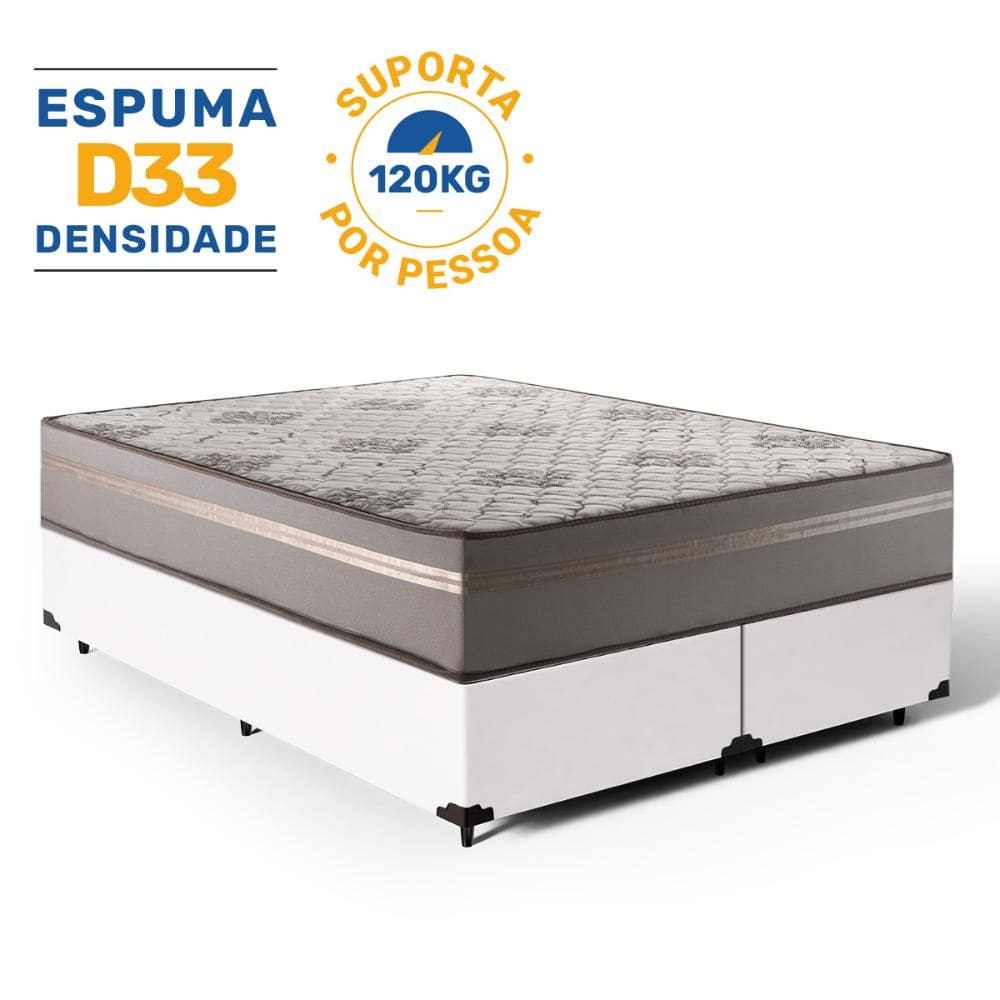 Cama Box com Colchão de Espuma D33 Millenium One Face King 193cm