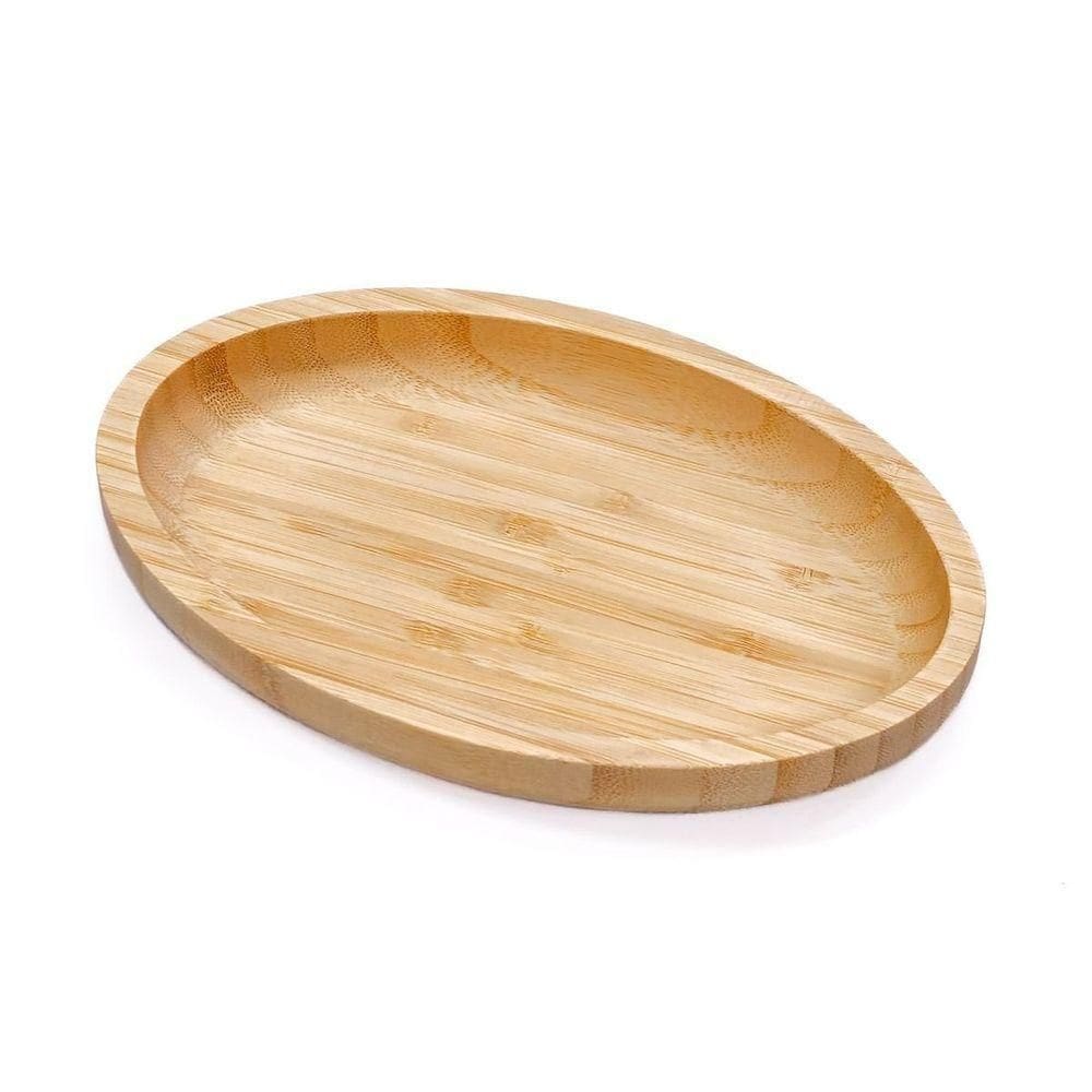 Bandeja Oval De Bambu 23cm Marrom