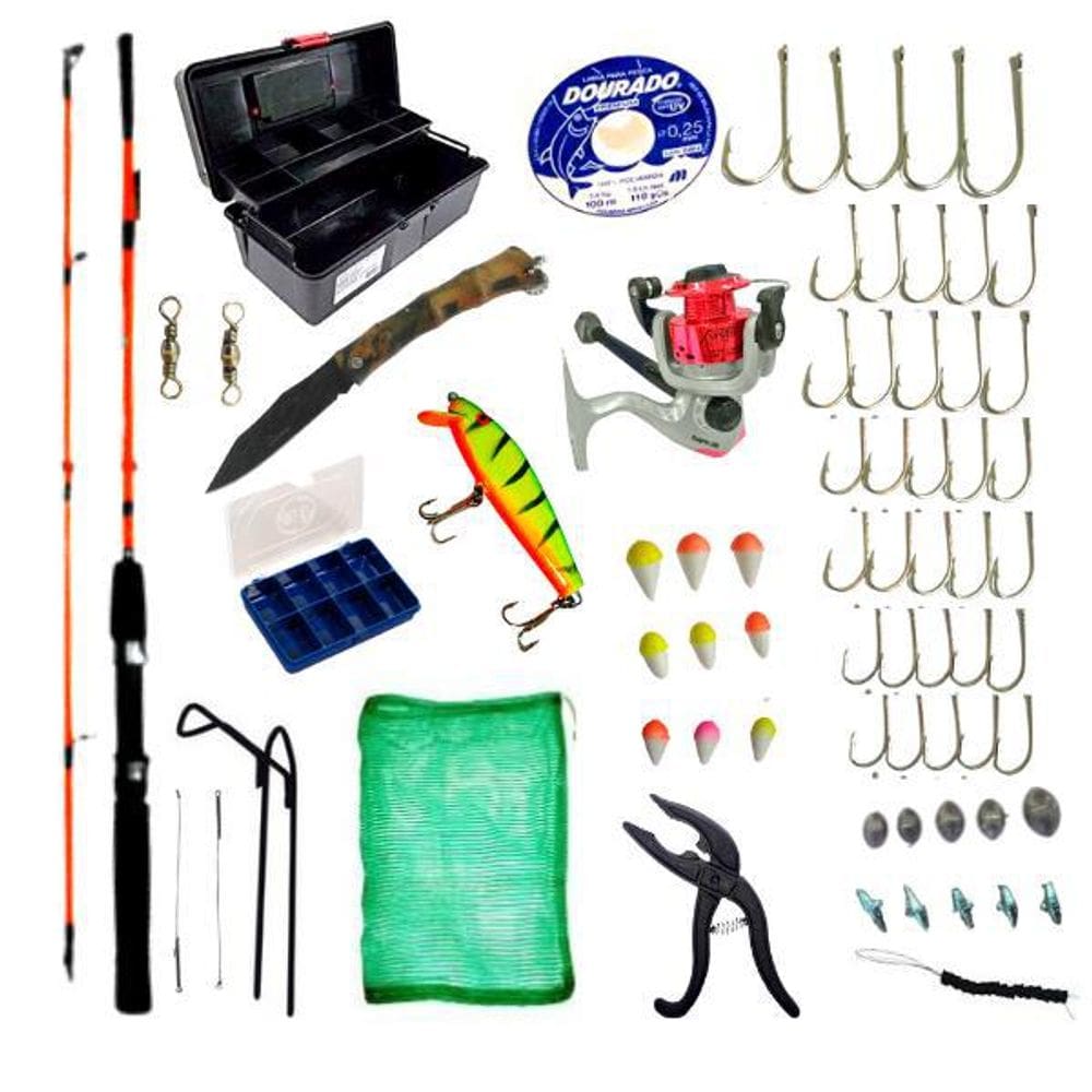 Kit De Pescaria Lazer Completo Maleta Com Vara Molinete