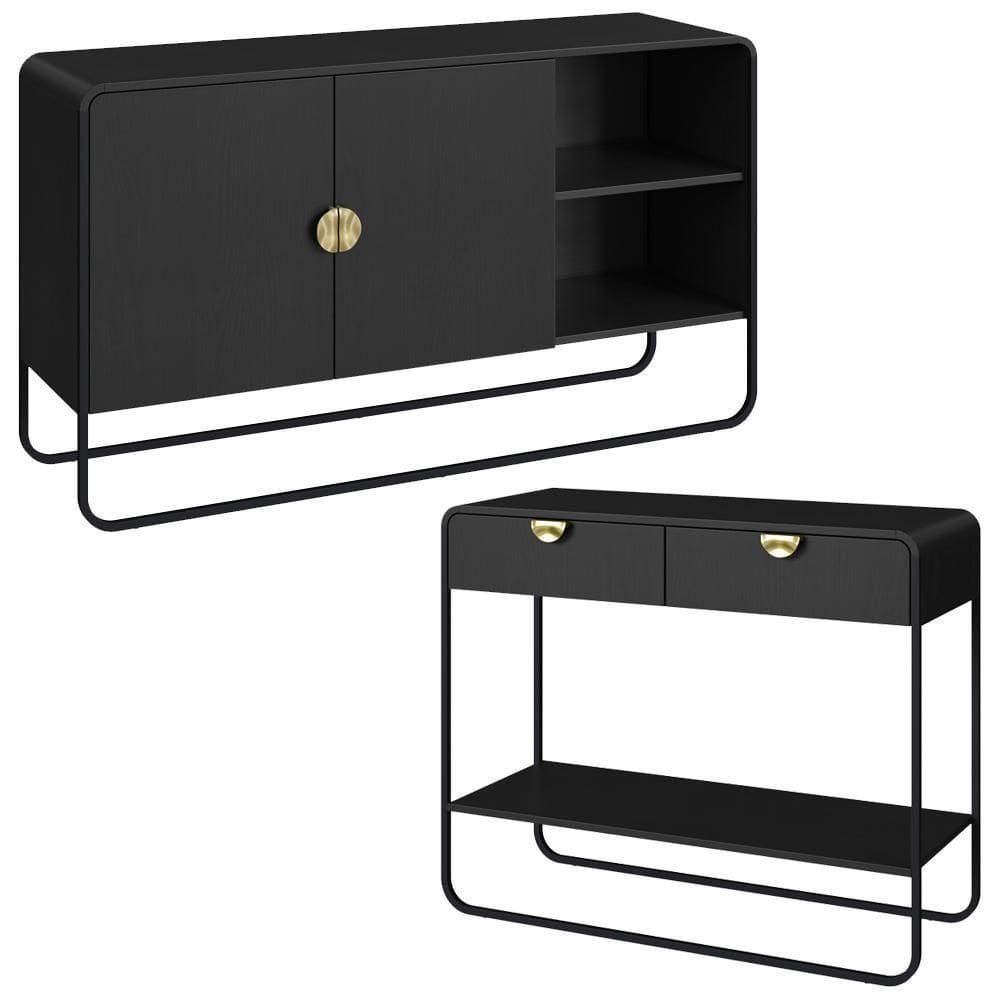 Balcao Buffet E Aparador 135 Cm Organica Artesano Nero Preto