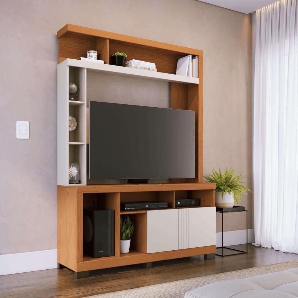 Estante Home Sala De Estar Oma Freijo Off White Matte