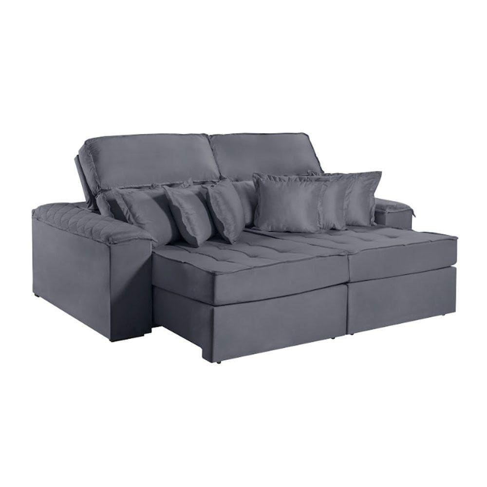 Sofa Martins M-188 02 Md.1.00 Com Almofadas - V-211 Grafite