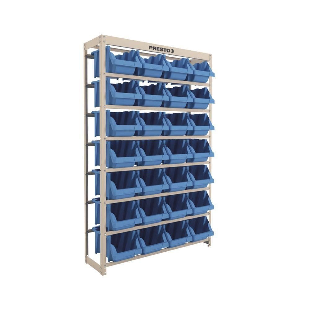 Estante Gaveteiro Com 28 Gavetas N7 Azul E Bege Presto
