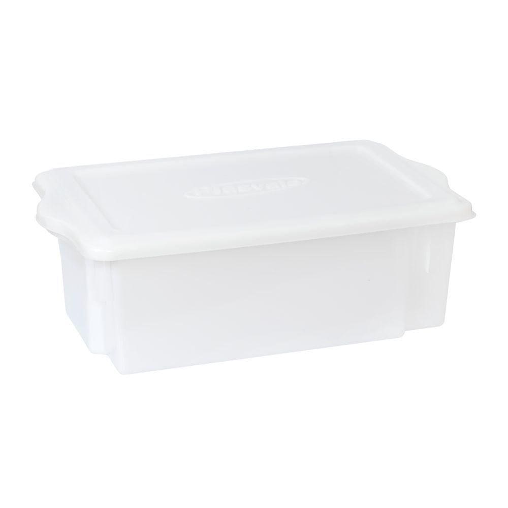 Caixa Plástica Empilhável Com Tampa 24,5l Plasvale - 56x33x19cm (cxlxa) Branco