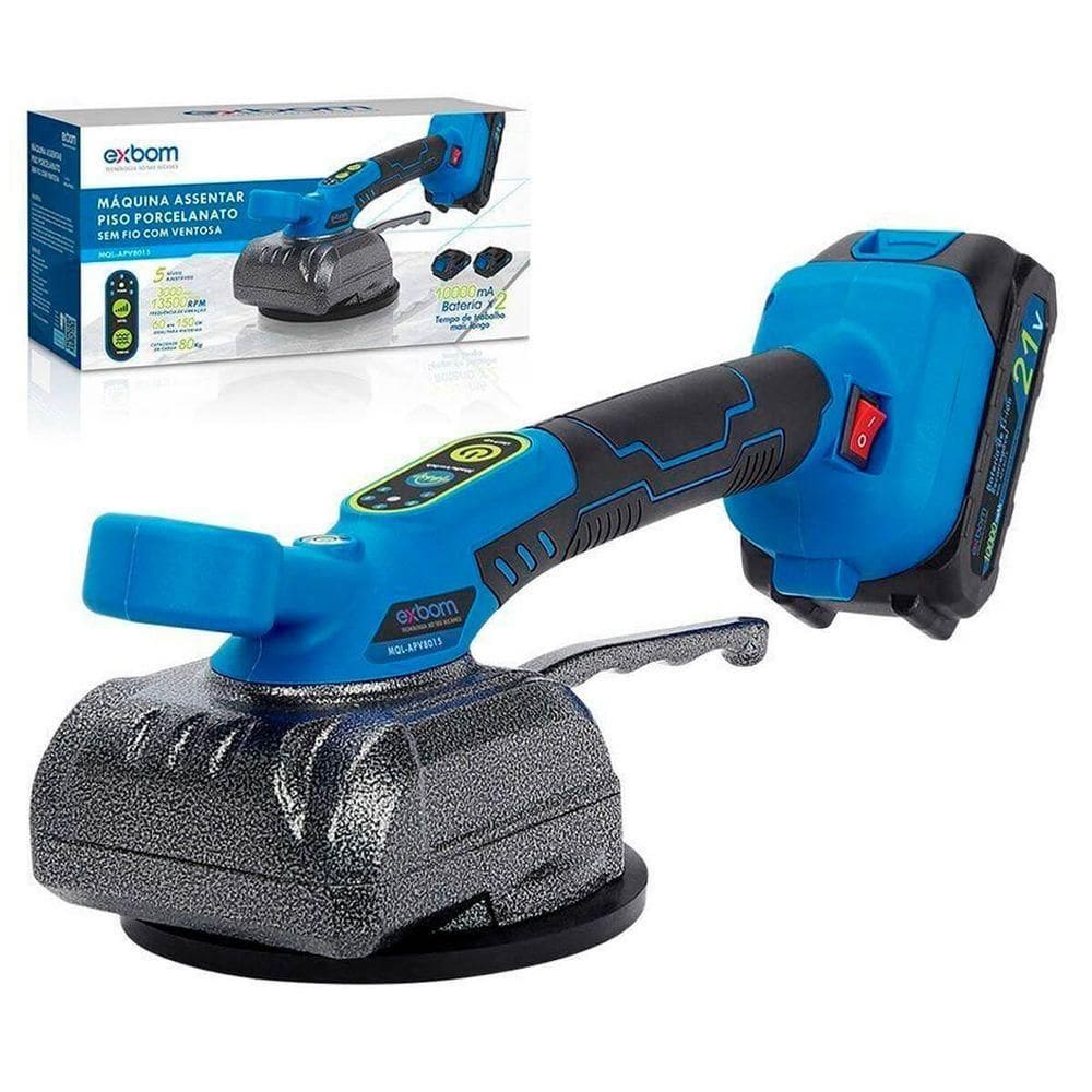 Máquina De Assentar Pisos E Azulejos Com Ventosa 80kg E Bateria 21v