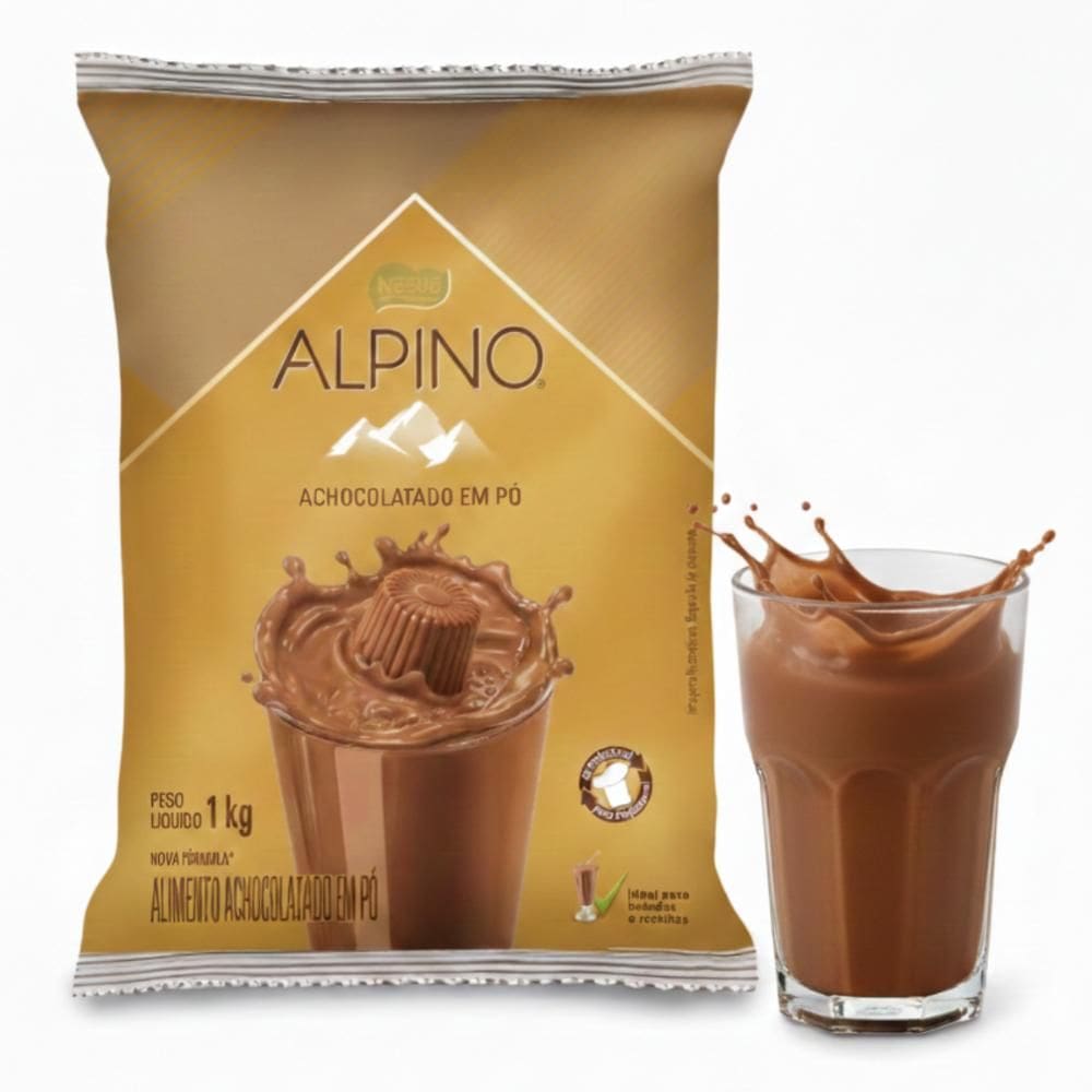 Achocolatado Em Pó Alpino 1 KG Para Bebidas Milk Shake Receitas Nestlé