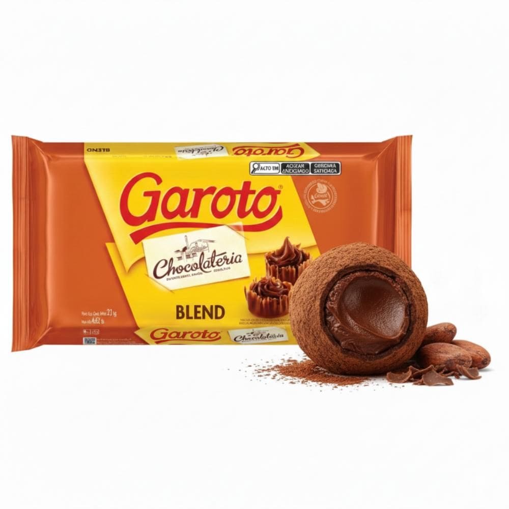 Barra de Chocolate Blend Profissional 2,1 KG Para Cobertura Chocolateria Garoto