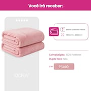 Kit 2 Mantas Cobertor Casal Microfibra Super Macio Com Conforto Térmico Premium Casa Dona