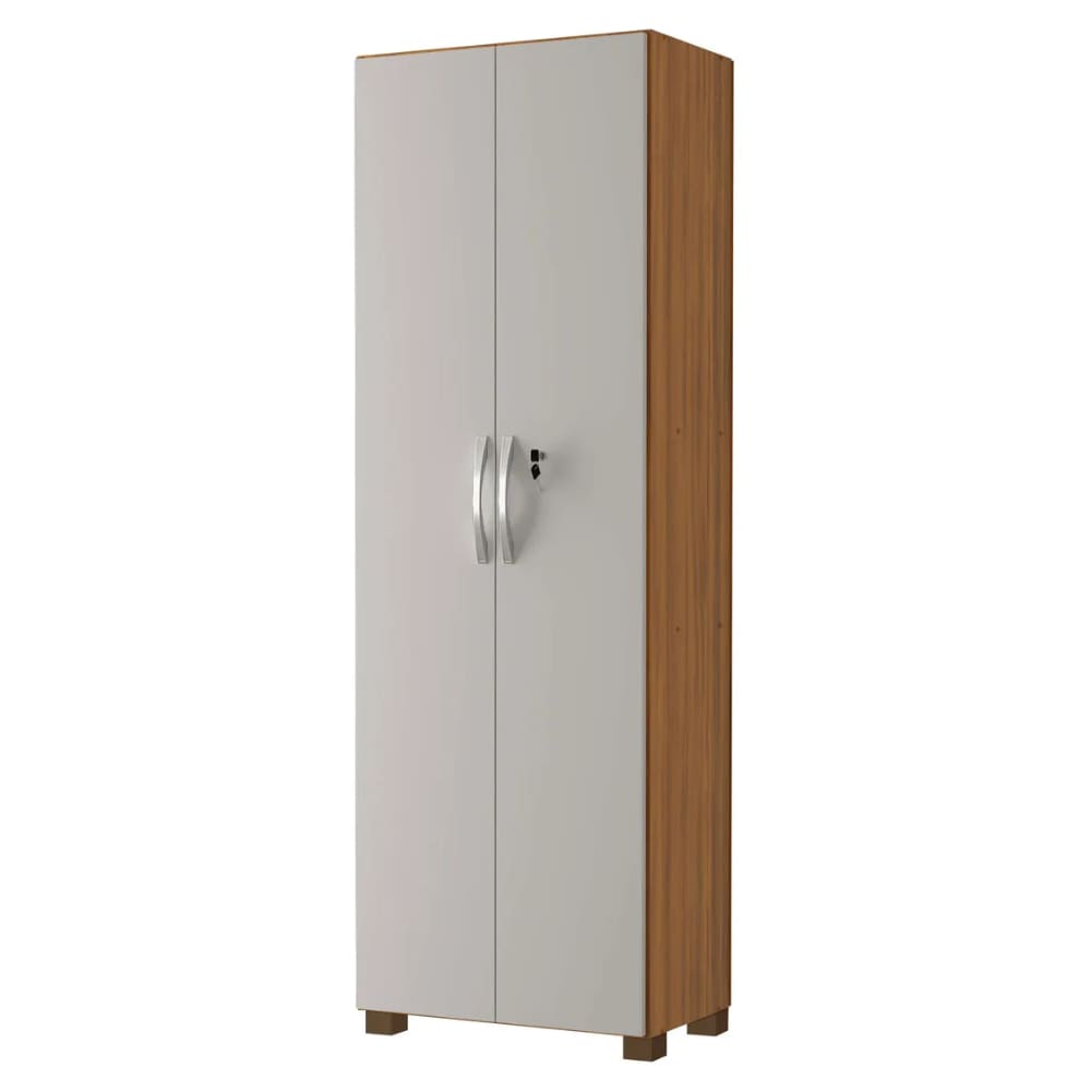 Armário Multiuso Com Chave 2 Portas Chicago Notável Freijó / Off White