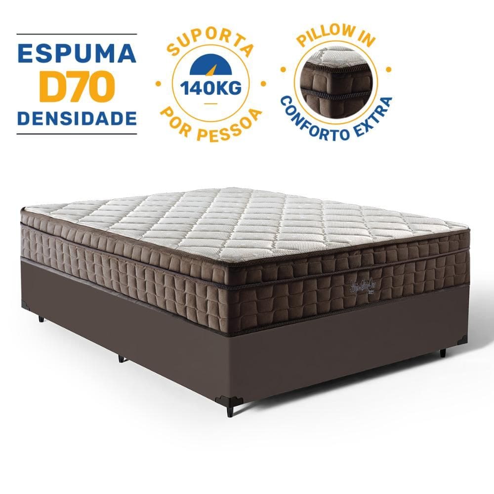 Cama Box com Colchão de Espuma D70 Pillow In Ultra Dream Anjos Casal 138cm