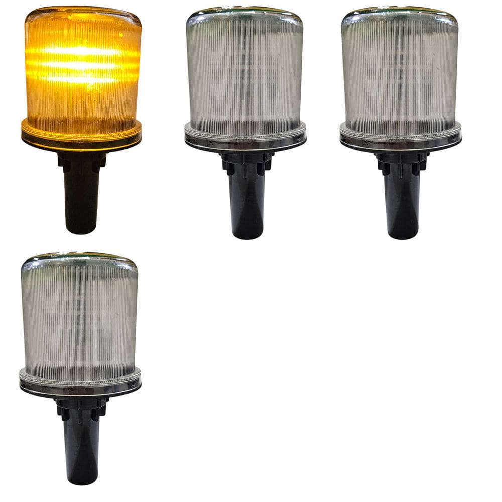 Sinalizador Viario Solar Kit 4 Uni Estrada Rodovia Cone Emergencia Rua Alerta Obra