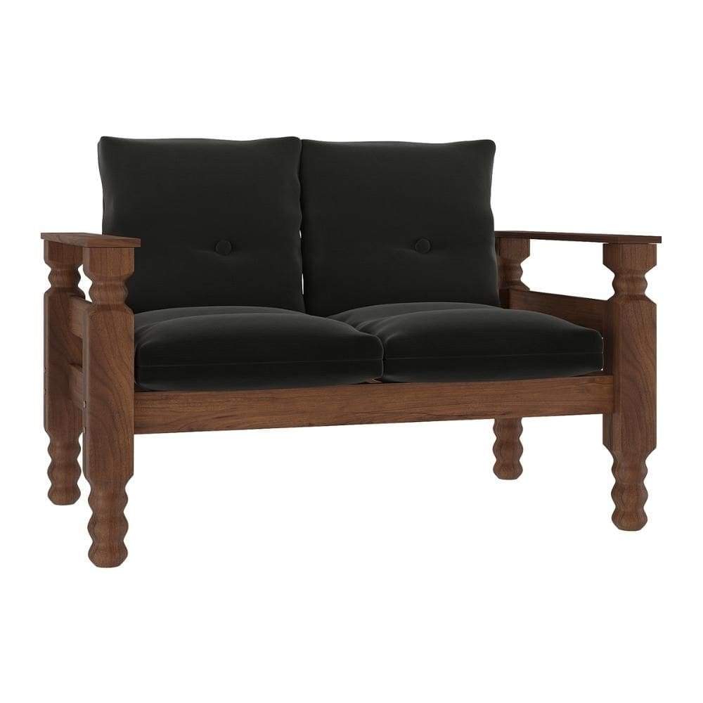 Namoradeira 2 Lugares Madeira Maciça Liz Multimóveis CR7002 Grafite