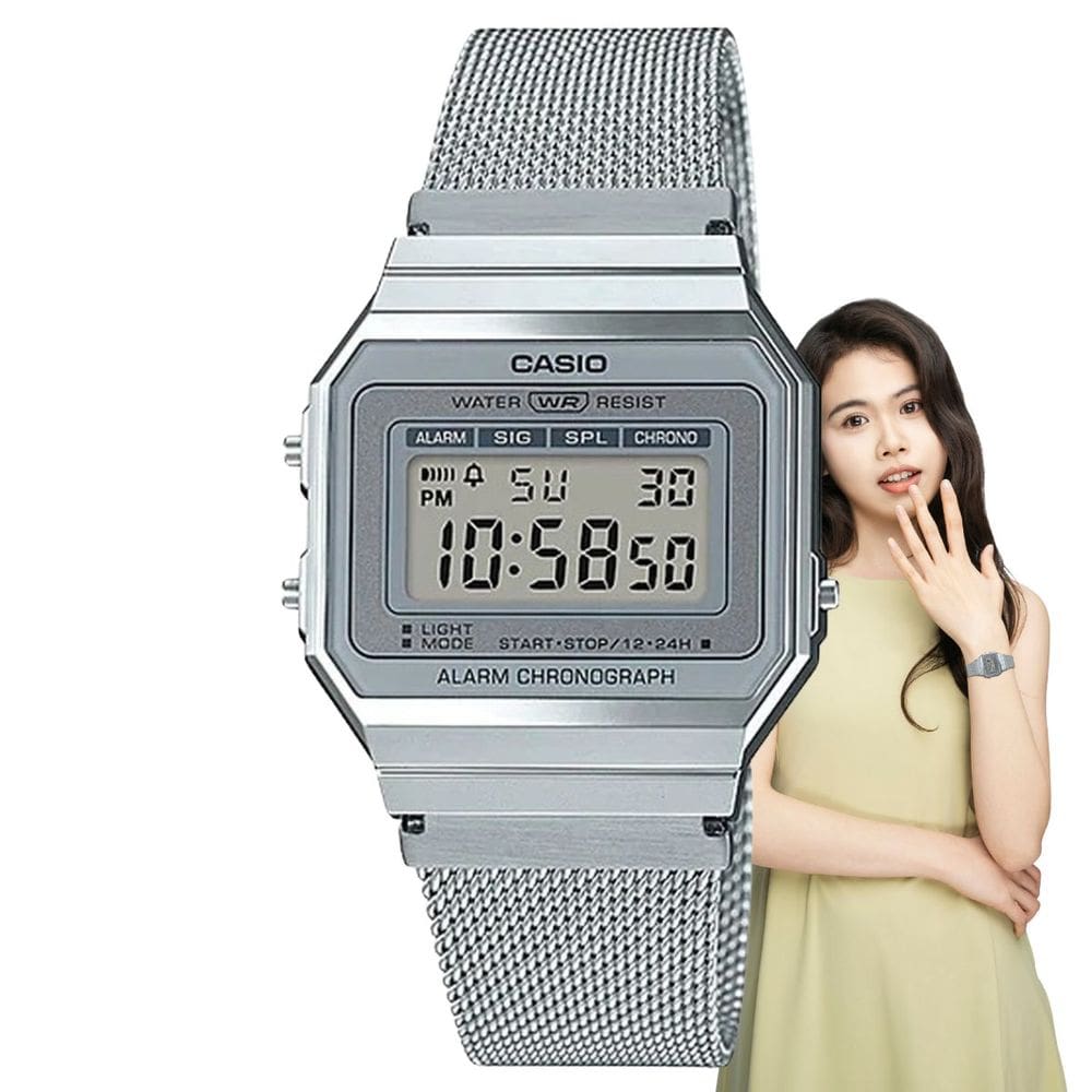 Relógio Casio Feminino Digital Prata A700WM-7ADF