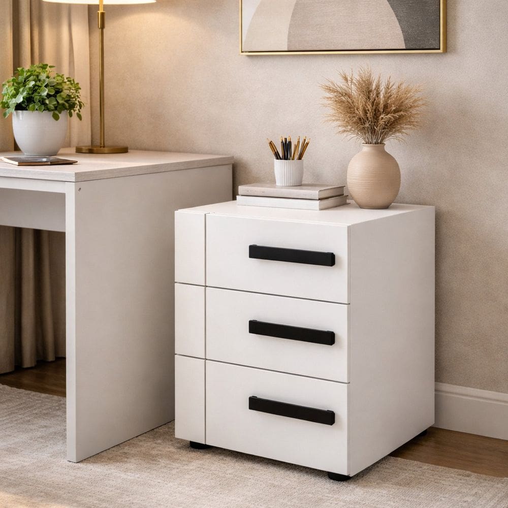 Gaveteiro para Escritório 3 Gavetas Lisboa Branco